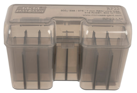 MTM Case-Gard RF22LM41 Flip-Top Ammo Box 22rd Multi Caliber Rifle Clear Smoke Polypropylene