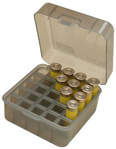 MTM Case-Gard S25D41 Flip-Top Shotshell Box 25rd Multi Gauge Clear Smoke Polypropylene