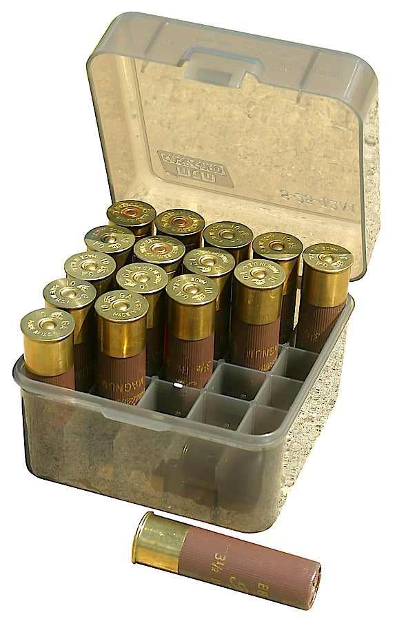 MTM Case-Gard S2512M41 Flip-Top Shotshell Box 10/12 Gauge Clear Smoke 25rd