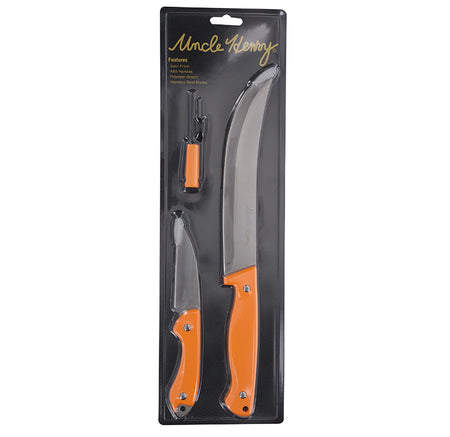 Uncle Henry 2-Piece Fillet and Skinner Fixed Blade Knife Set with Ferro Rod