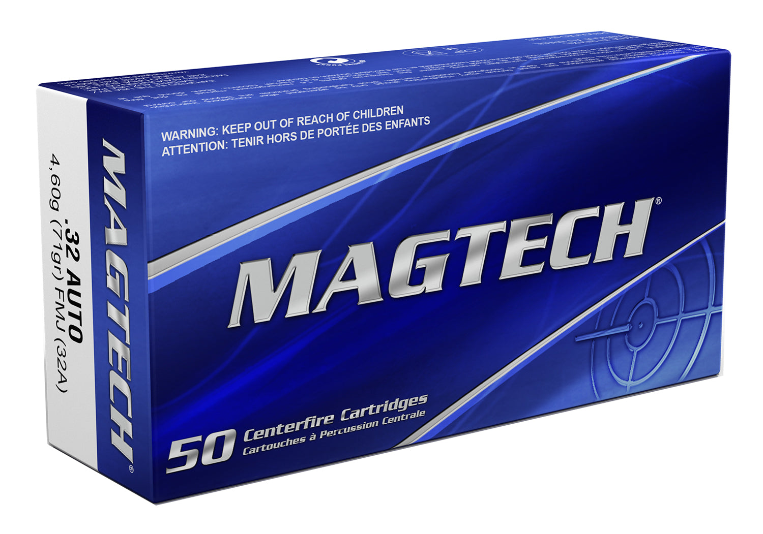 Magtech 32A Sport Shooting Range/Training Full Metal Jacket FMJ 71 Grain .32 ACP