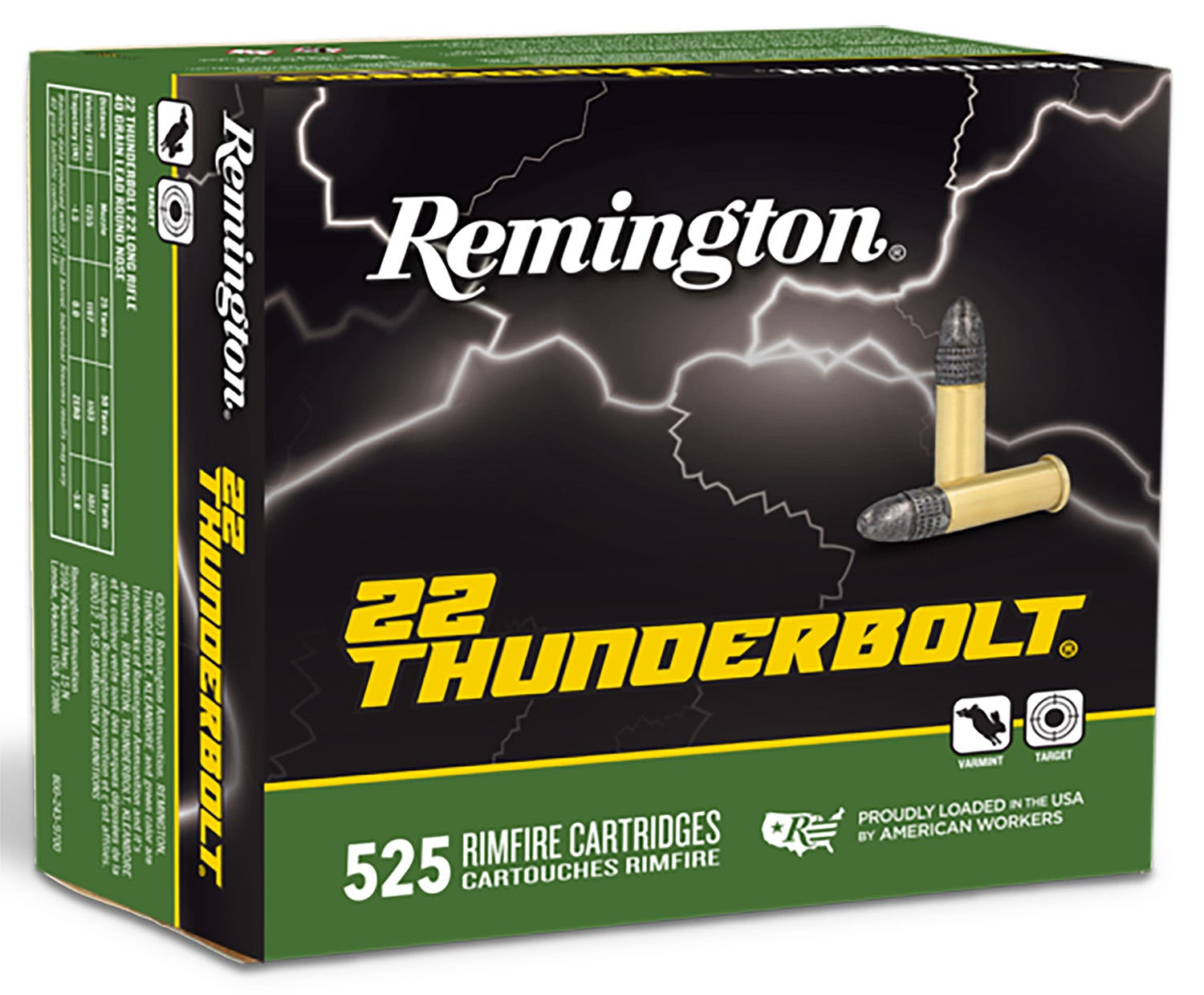 Remington R21271 Thunderbolt Bulk LEAD SOLID  40 Grain .22 Long Rifle