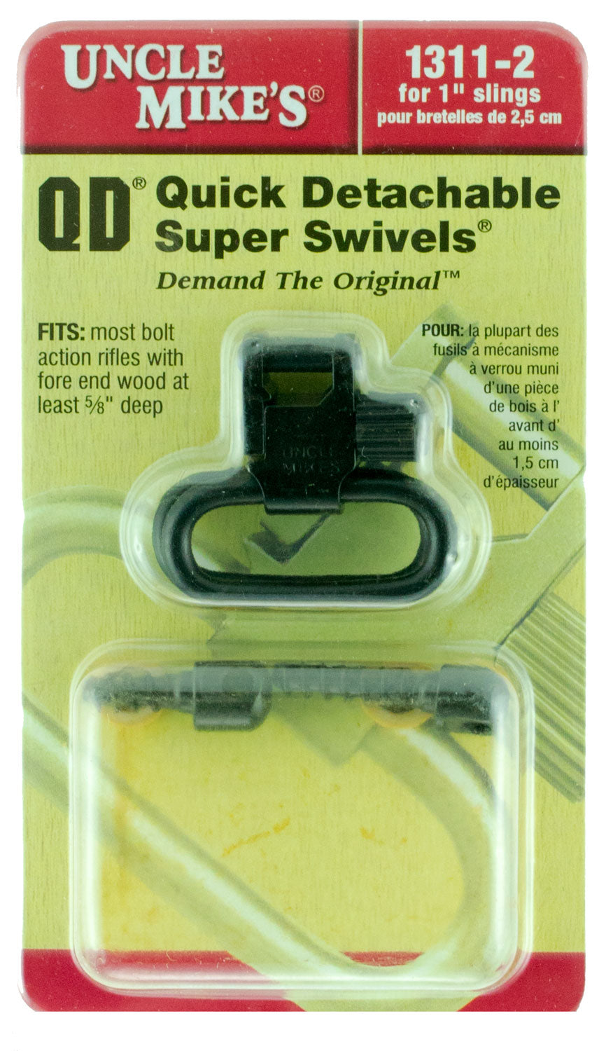 Uncle Mike's 13112 Super Swivel Quick Detach Tri-Lock Blued 1" Loop for Most Rifles with Wood Forend
