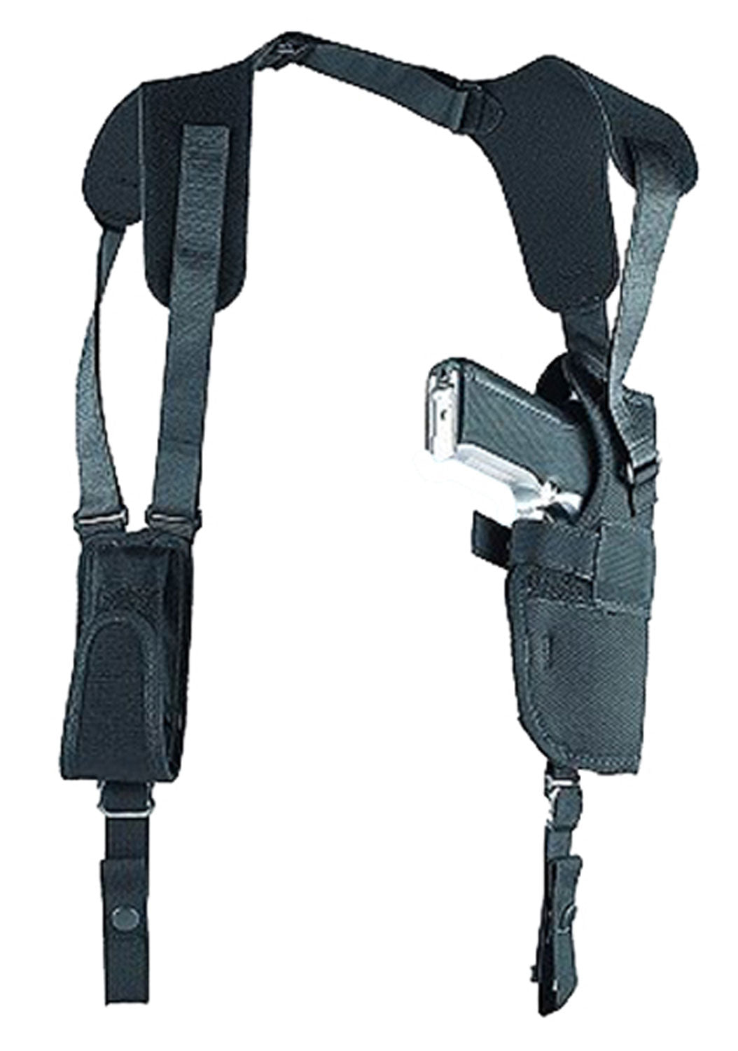 Uncle Mike's 83051 Sidekick Vertical Shoulder Holster Size 05 Black Cordura for Large Semi-Auto 4.5-5" Barrel Right Hand