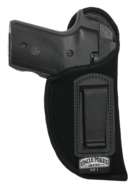 Uncle Mike's 89101 IWB Inside the Pants Holster Size 10 Black Suede-Like Belt Clip for .22-.25 Cal Small Autos Right Hand