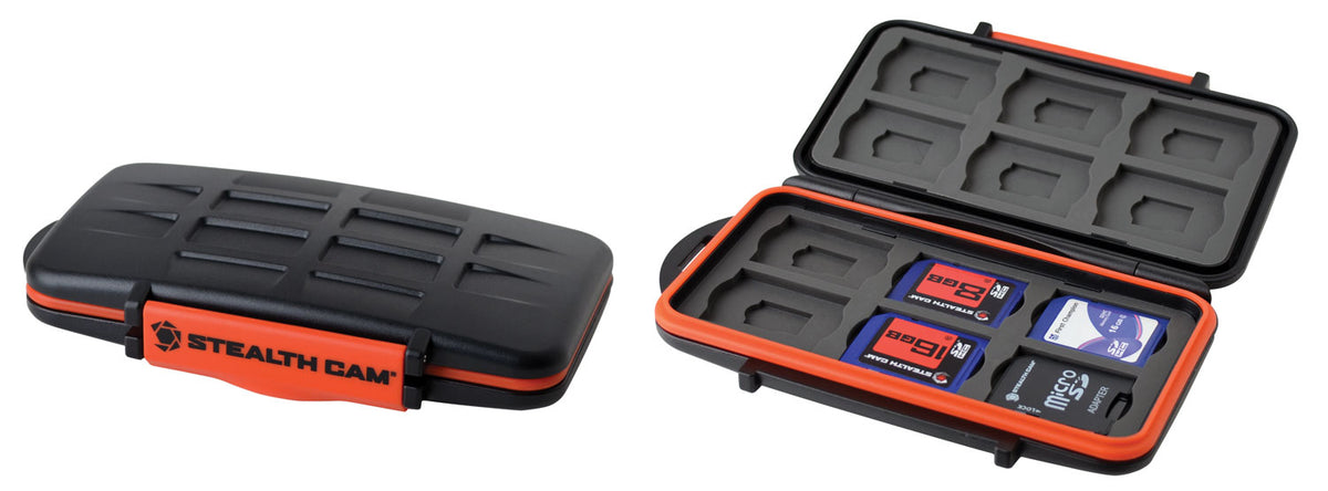 Stealth Cam STCMCSC SD Memory Card Storage Case Black/Red Polycarbonate Holds 24 Cards