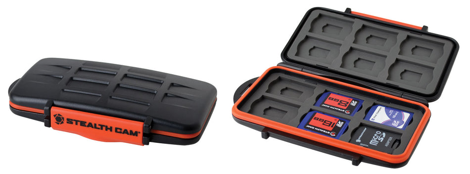 Stealth Cam STCMCSC SD Memory Card Storage Case Black/Red Polycarbonate Holds 24 Cards