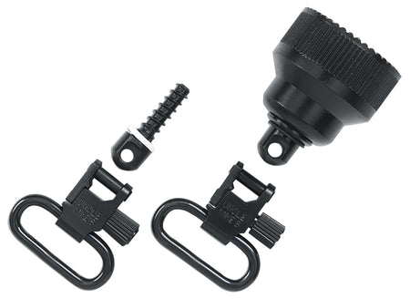 Uncle Mike's Mag Cap QD Swivel Set Steel Blued 1 Inch for 20 Gauge Remington 870