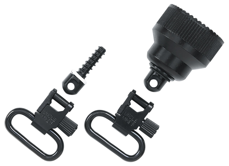 Uncle Mike's Mag Cap QD Swivel Set Steel Blued 1 Inch for 20 Gauge Remington 870