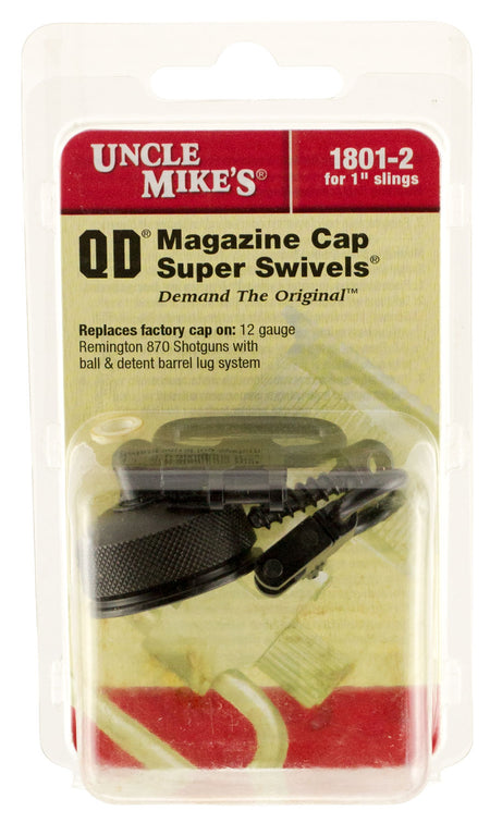 Uncle Mike's 18012 Mag Cap Swivel Set Blued Steel 1" Loop QD for 12 Gauge Remington 870 and 870 Youth