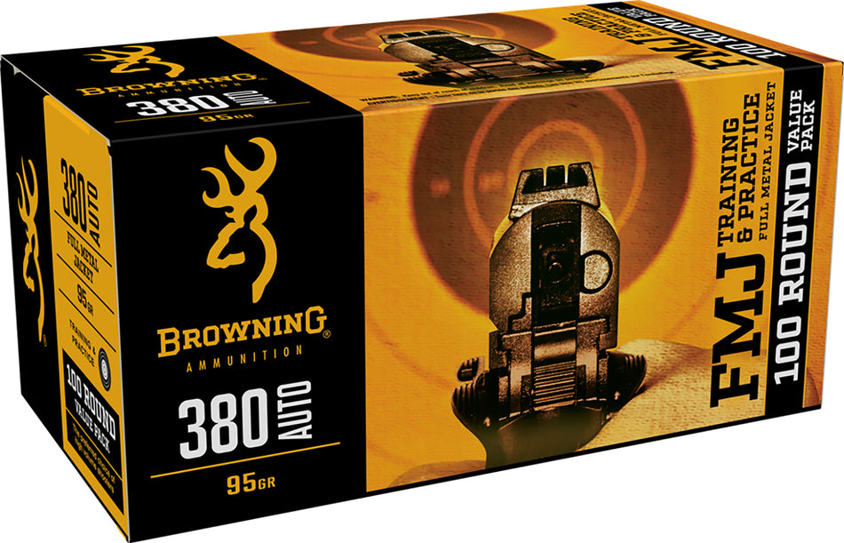Browning Training & Practice Value Pack .380 ACP/Auto 95 gr FMJ ammo