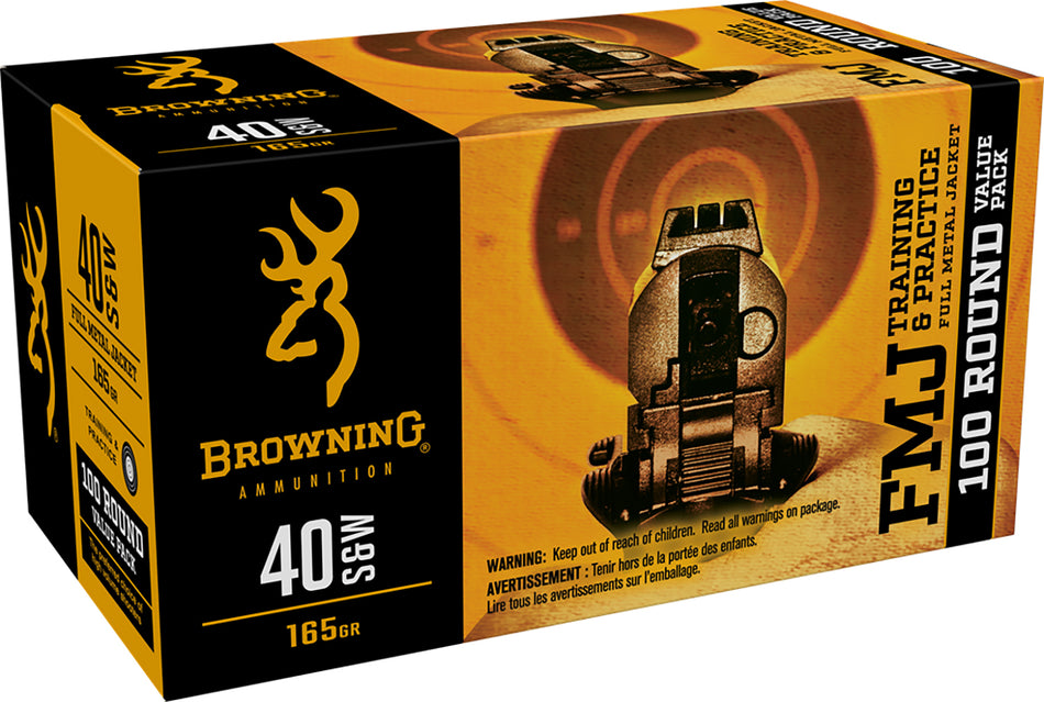 Browning B191800404 Value Pack Full Metal Jacket FMJ 165 Grain .40 S&W