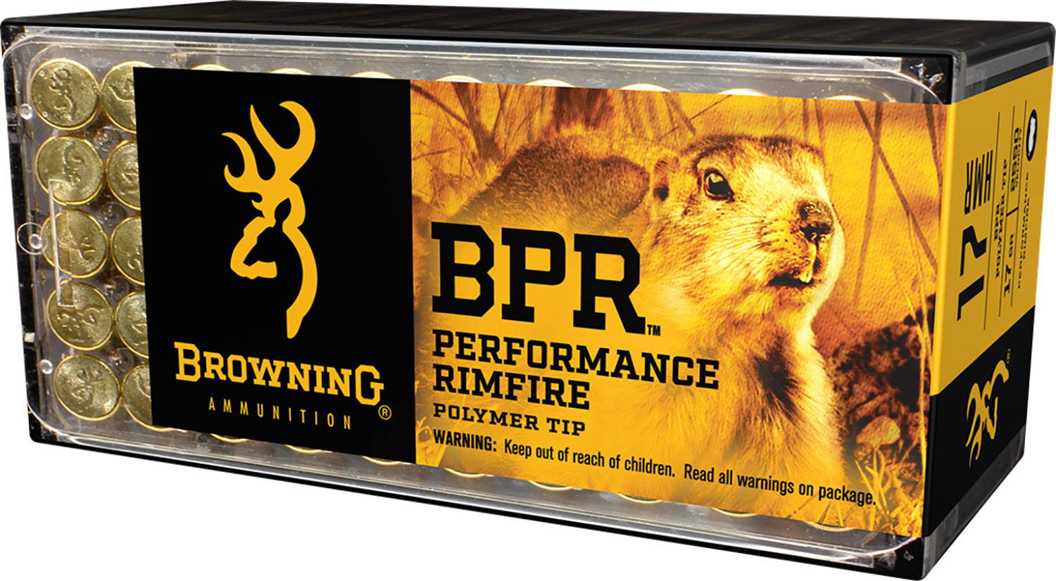 Browning B195117050 BPR Performance Rimfire Performance Polymer Tip PT 17 Grain .17 HMR