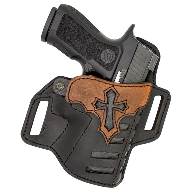 Versacarry Compound Arc Angel OWB Holster, Poly/Water Buffalo Hybrid, Brown/Black, Size 3