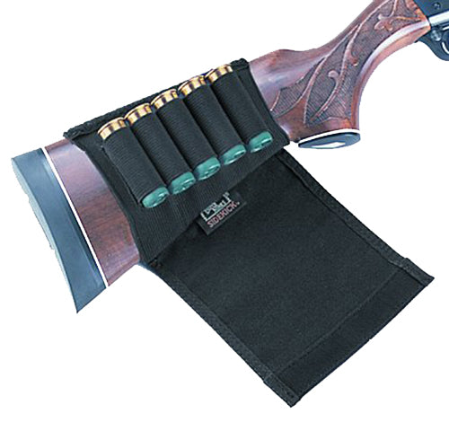 Uncle Mike's 88492 Shotgun Buttstock Shell Holder Black Nylon 5rd Hook-and-Loop