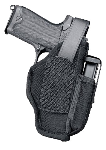 Uncle Mike's Sidekick Hip Holster IWB/OWB Size 15 Black Kodra Nylon Belt Clip Fits Large Semi-Auto 3.75-4.5" Barrel Ambidextrous