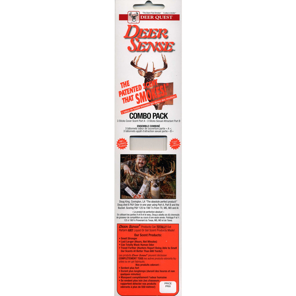 Deer Quest Deer Sense Combo Cover Scent and Sexual Attractant Smoke Sticks 6 Pack