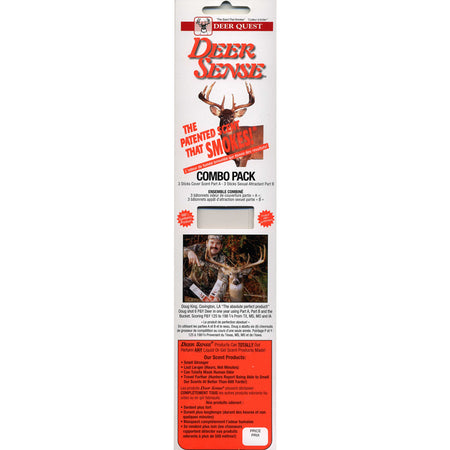Deer Quest Deer Sense Combo Cover Scent and Sexual Attractant Smoke Sticks 6 Pack