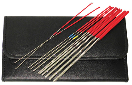 RamRodz 60021 Pro-Series Diamond Coated Micro File Set 9" Long 12 Pack with Case