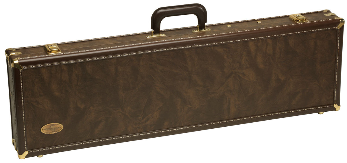 Browning Traditional Over/Under Shotgun Case Brown Wood Frame Vinyl Cover Fleece Interior