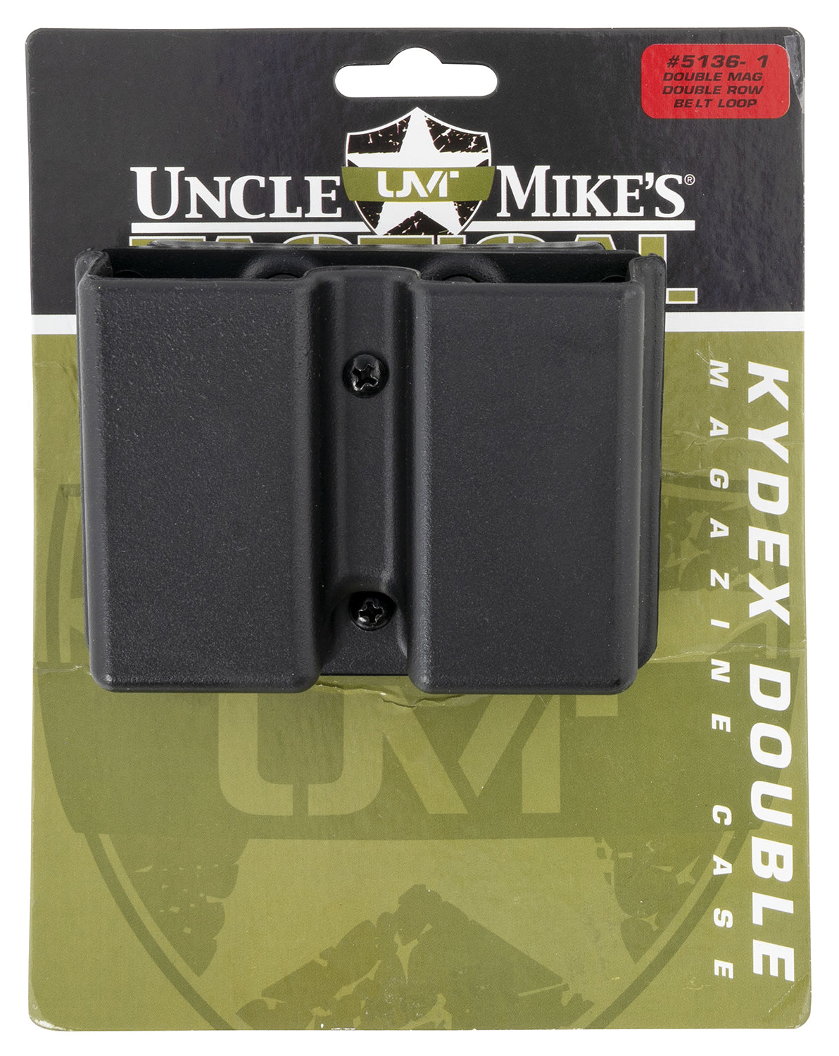 Uncle Mike's 51361 Kydex Double Mag Case Black Belt Clip 9mm Luger/.40 S&W 1.75" Belt