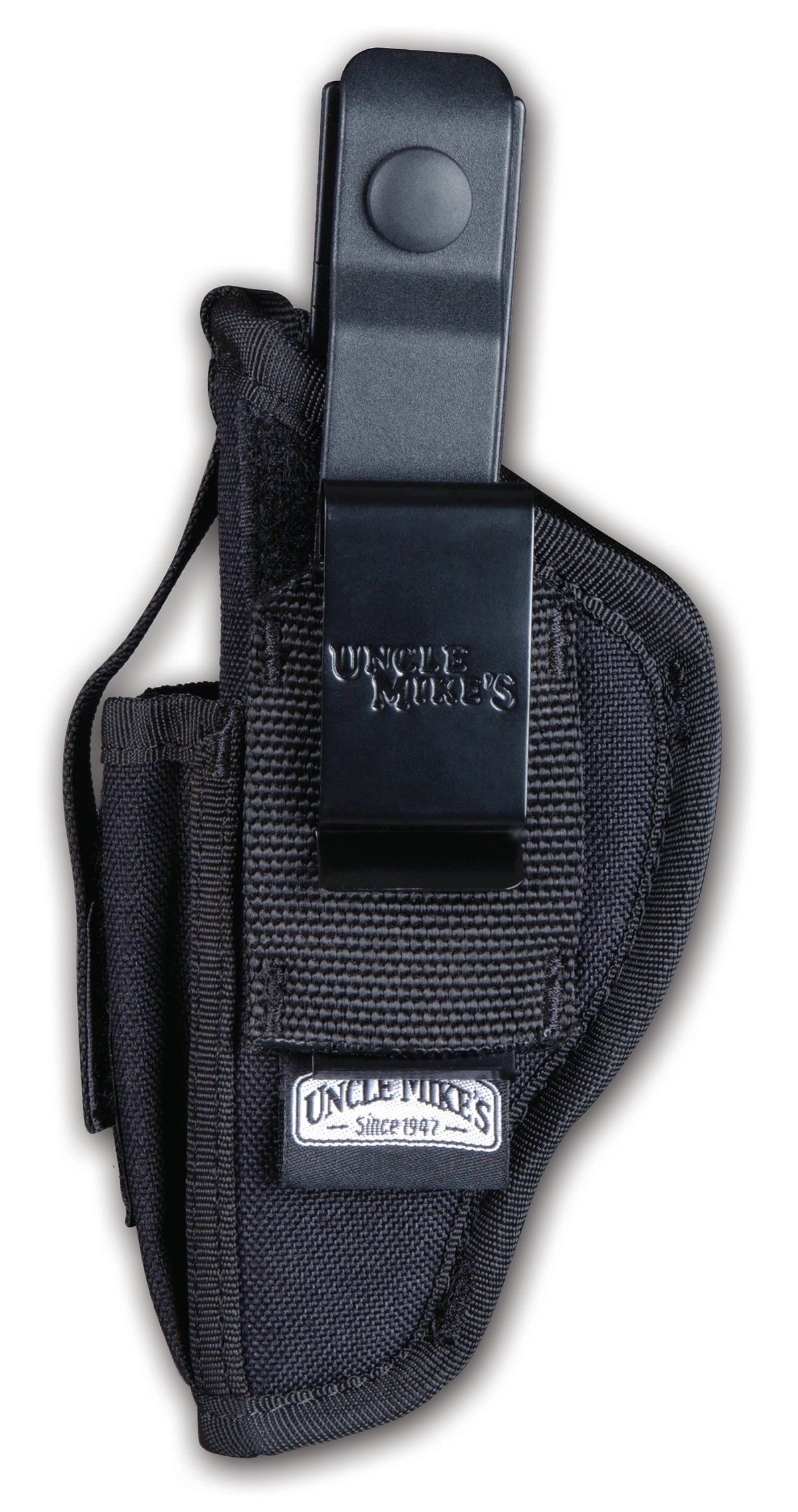 Uncle Mike's Sidekick Hip Holster IWB/OWB Size 02 Black Kodra Nylon Belt Clip Fits Med/Large DA Revolver 3-4" Barrel Ambidextrous