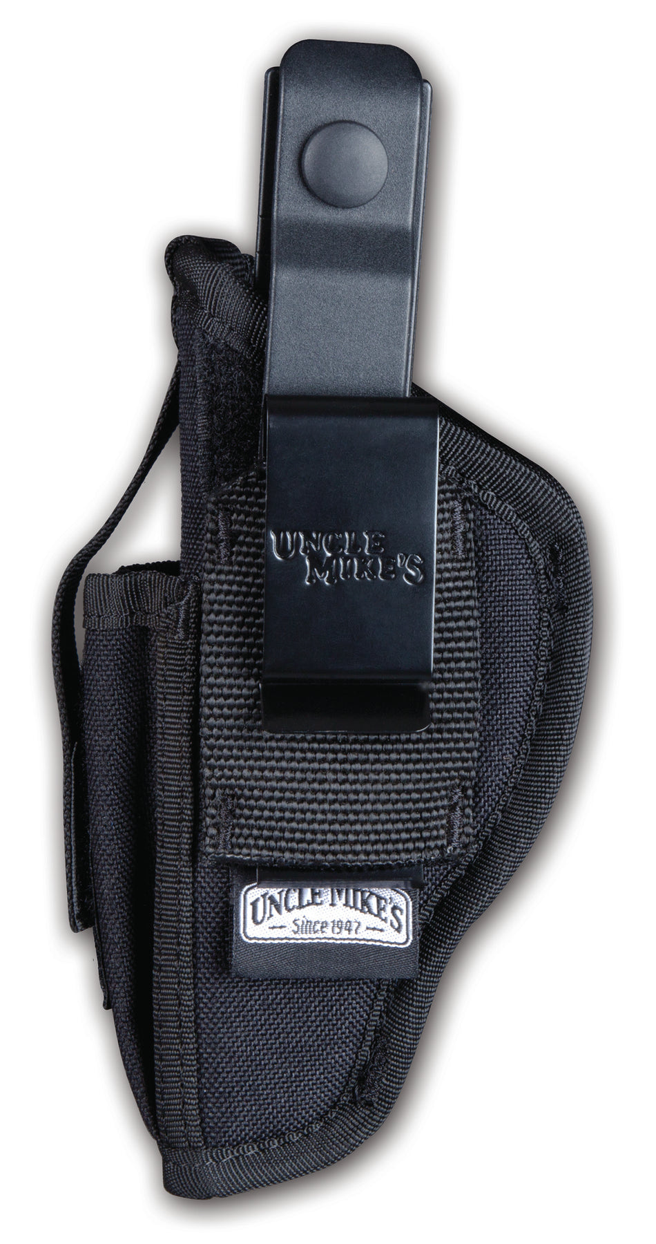 Uncle Mike's Sidekick Hip Holster IWB/OWB Size 02 Black Kodra Nylon Belt Clip Fits Med/Large DA Revolver 3-4" Barrel Ambidextrous