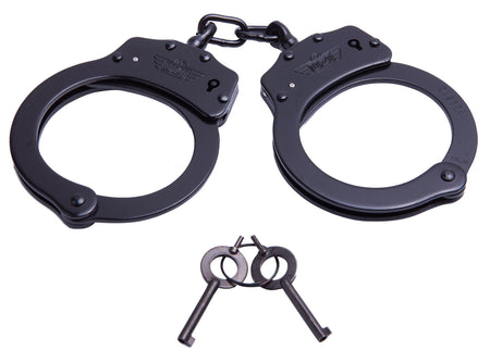 Uzi UZIHCCB Chain Handcuffs Black Stainless Steel Double-Lock with 2 Keys