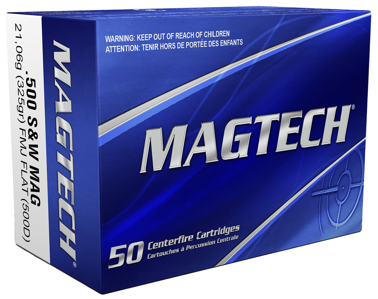 Magtech 500DL Sport Shooting Range/Training Full Metal Jacket Flat Nose FMJFN 325 Grain .500 S&W Mag