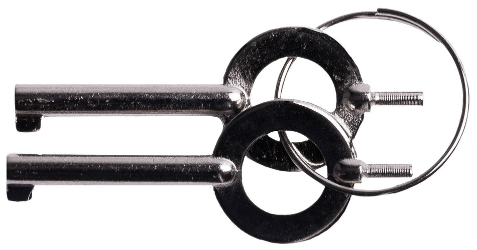 Uzi UZIKEYPAIR Handcuff Key Set Silver Metal 2-Pack