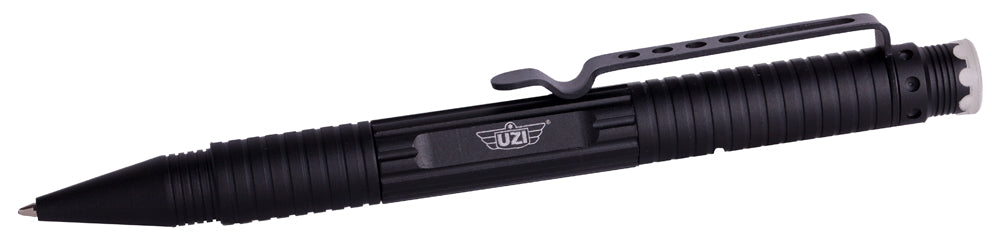 Uzi Accessories UZITACPEN1BK Defender Tactical Pen Black Aluminum 6.10" w/ DNA Catcher