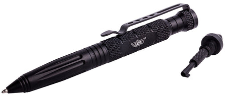 Uzi Accessories UZITACPEN6BK Tactical Pen Black Aluminum 6" Glass Breaker/Cuff Key
