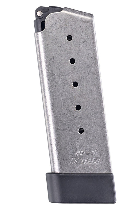 Kahr Arms K625G OEM Stainless 6rd .45 ACP Magazine with Grip Extension for CM/PM