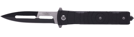 Uzi Accessories UZKFDR014 Mossad III 3.50" Spring-Assist Folding Spear Point Black/Silver Stainless Steel Blade, G10 Handle with Glass Breaker