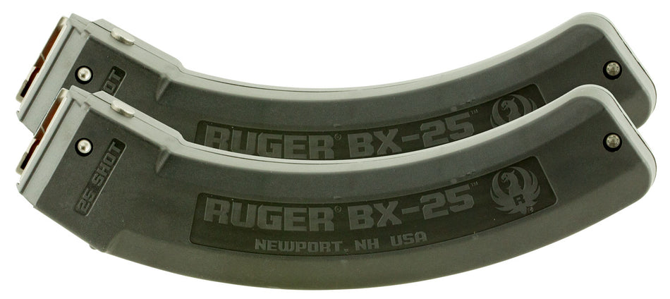 Ruger 90548 BX-25 Value Pack 25-Round .22 LR Magazine for 10/22/SR/Charger/77/22 Black 2-Pack