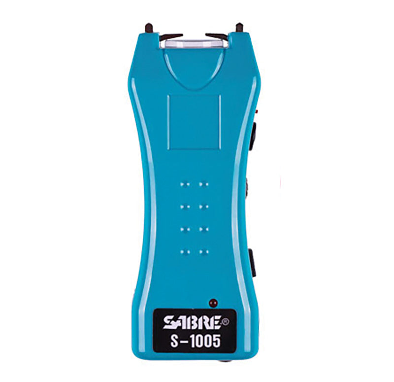 SABRE Mini Stun Gun with LED Flashlight and Belt Holster, 1.60uC, Teal
