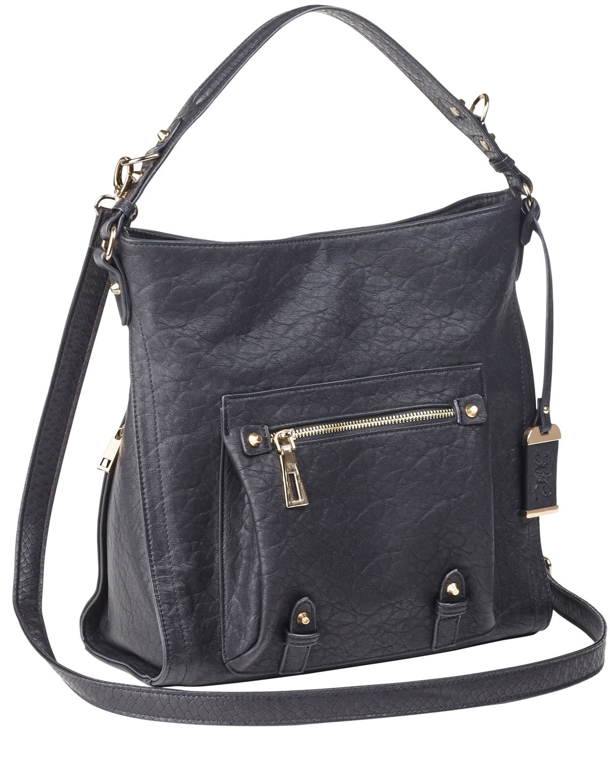 Bulldog BDP053 Hobo Concealed Carry Purse with Holster Black Leather for Small Pistols and Revolvers