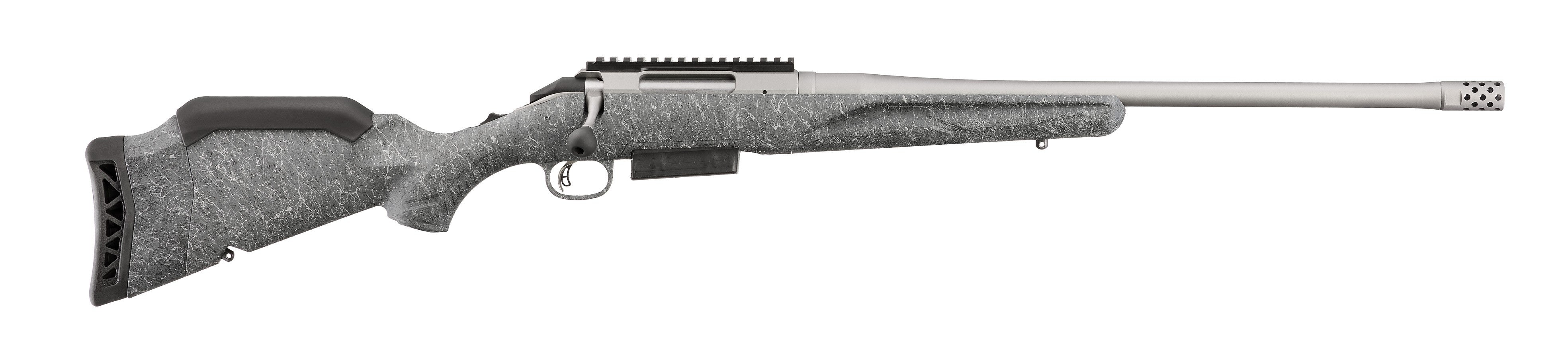 Ruger 46907 American II Full Size 400 Legend 5+1 20" Cobalt Cerakote Spiral Fluted Threaded Barrel & Alloy Steel Receiver w/Picatinny Rail, Gray Splatter Adj LOP Synthetic Stock