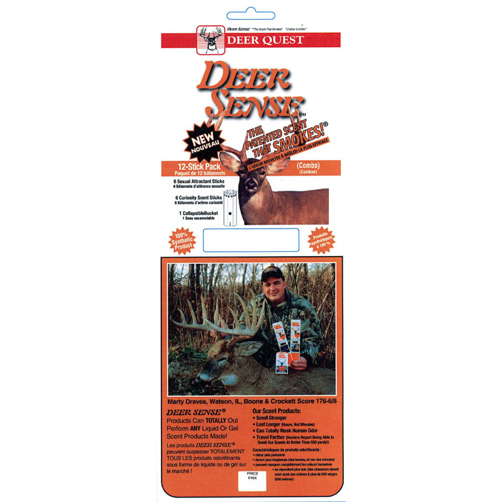 Deer Quest Deer Sense Scent Combo Smoke Sticks Apple/Corn/Carrot/Acorn 12 pk.