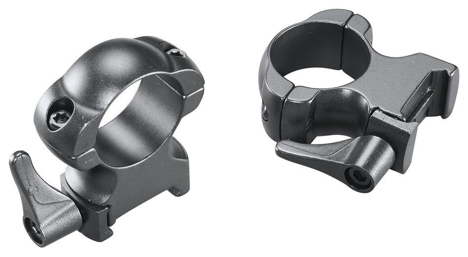 Weaver Lever Lok Quick Detach Scope Rings Matte Black 1" Extra High