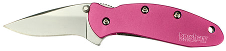 Kershaw 1600PINK Chive 1.90" Folding Drop Point 420HC SS Bead Blasted Blade, Pink Anodized Aluminum Handle
