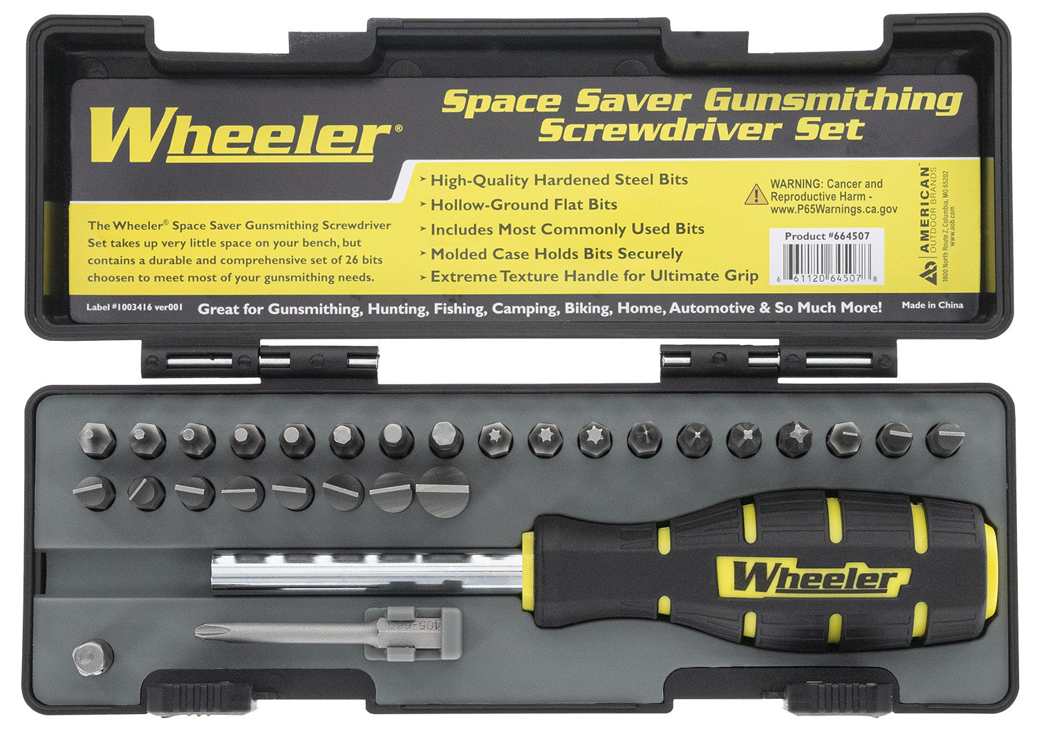 Wheeler 664507 Space-Saver Gunsmithing Screwdriver Set, 26 Pieces