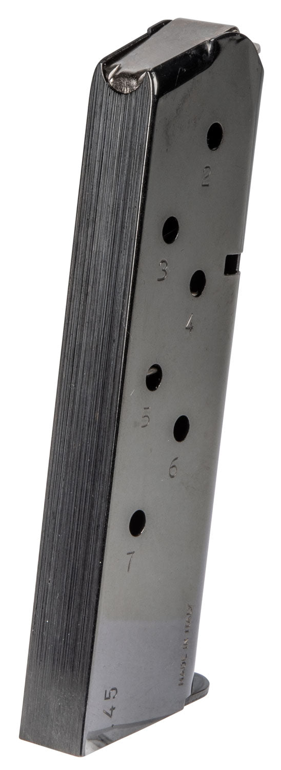 Mec-Gar MGCG4507B Standard 7rd .45 ACP Blued Carbon Steel Magazine for 1911 Government