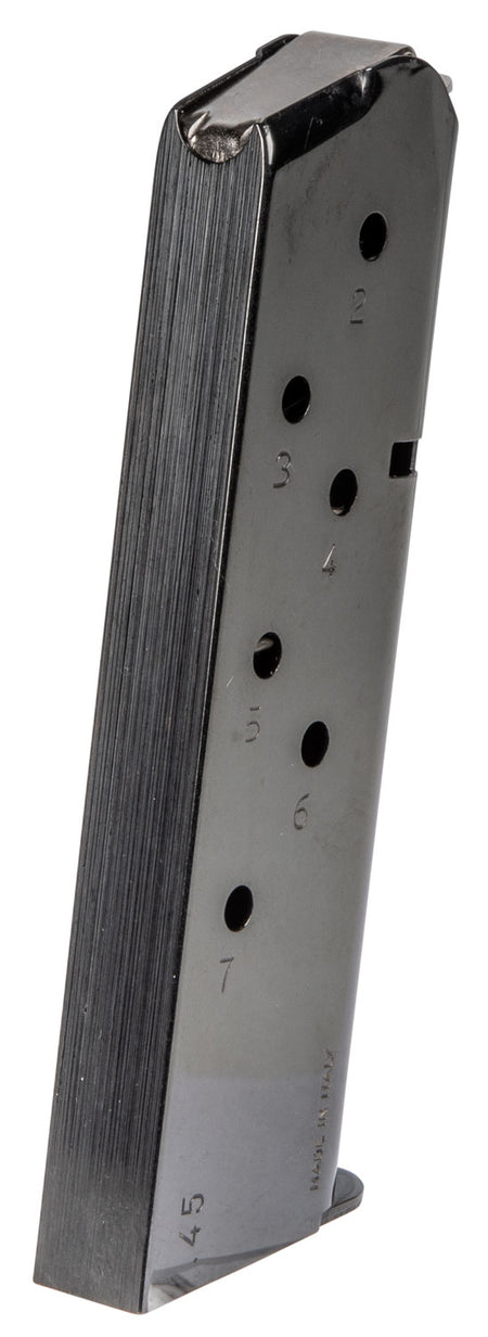Mec-Gar MGCG4507B Standard 7rd .45 ACP Blued Carbon Steel Magazine for 1911 Government