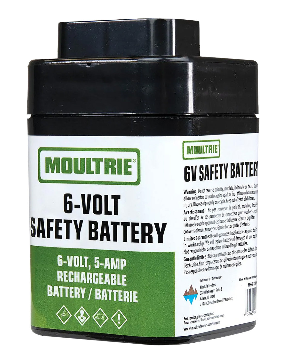 Moultrie MFHP12406 6V 5Ah Rechargeable Safety Battery for Feeders Black