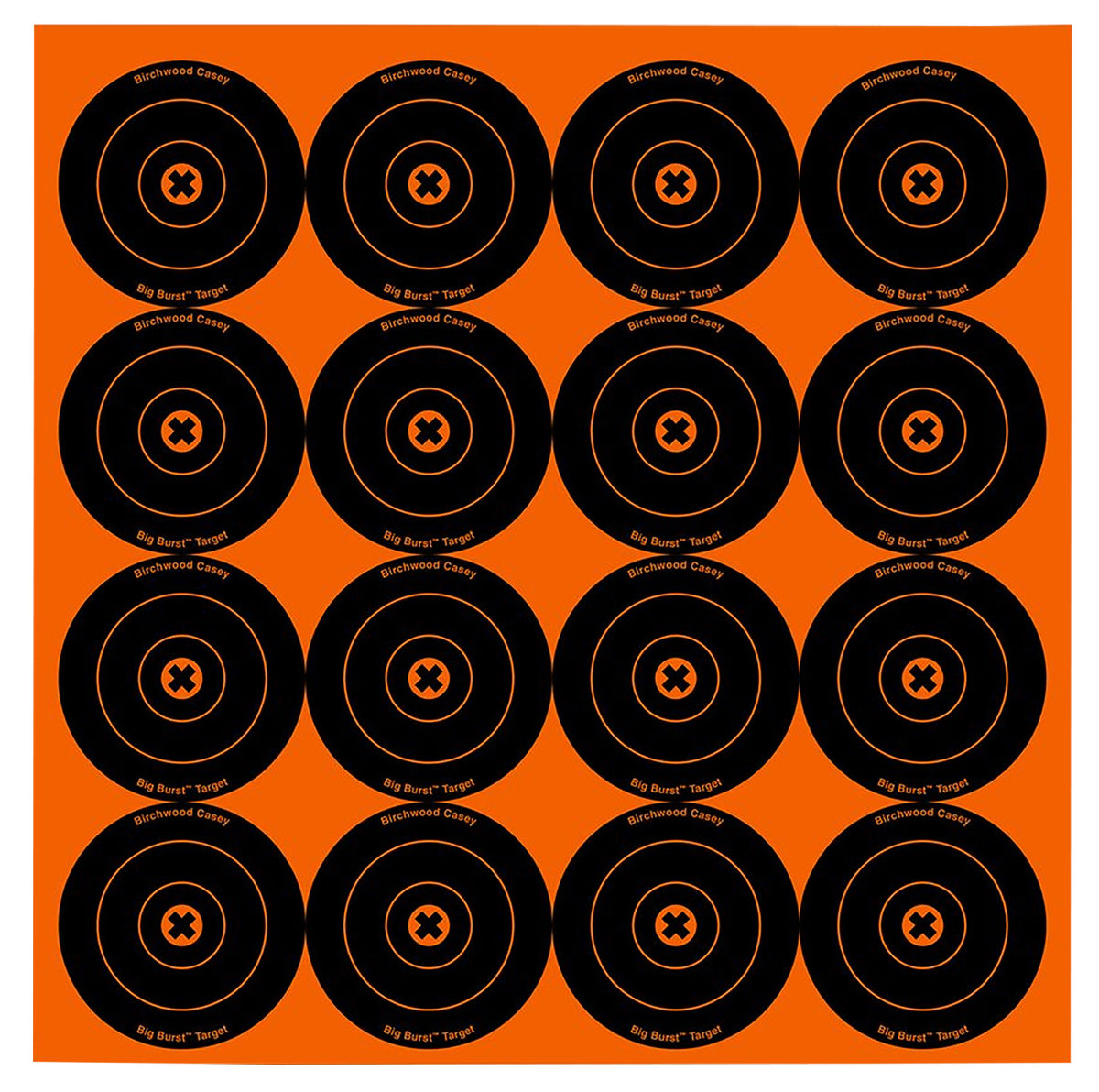 Birchwood Casey Big Burst 3" Bullseye Revealing Self-Adhesive Target Black/Orange 48 Pack