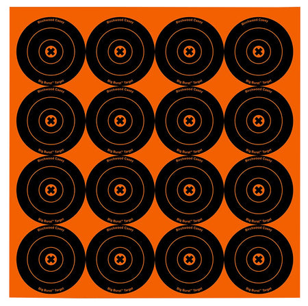 Birchwood Casey Big Burst 3" Bullseye Revealing Self-Adhesive Target Black/Orange 48 Pack