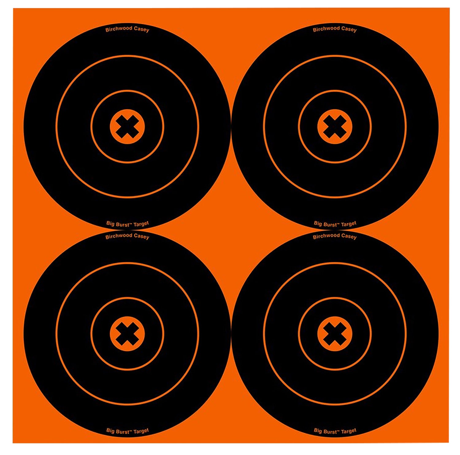 Birchwood Casey Big Burst 6" Bullseye Revealing Self-Adhesive Target Black/Orange 12 Pack