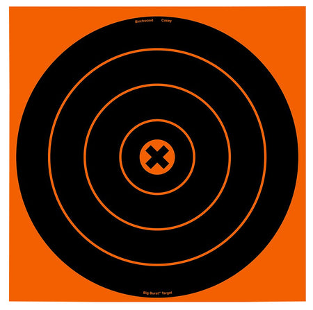 Birchwood Casey Big Burst 12" Bullseye Revealing Self-Adhesive Target Black/Orange 3 Pack