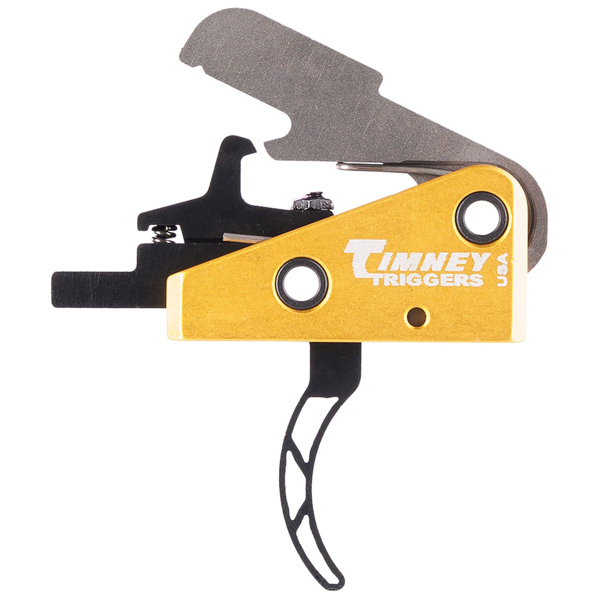 Timney Triggers 661S Competition Single-Stage Skeletonized Curved Trigger 3 lbs Black/Gold AR-15